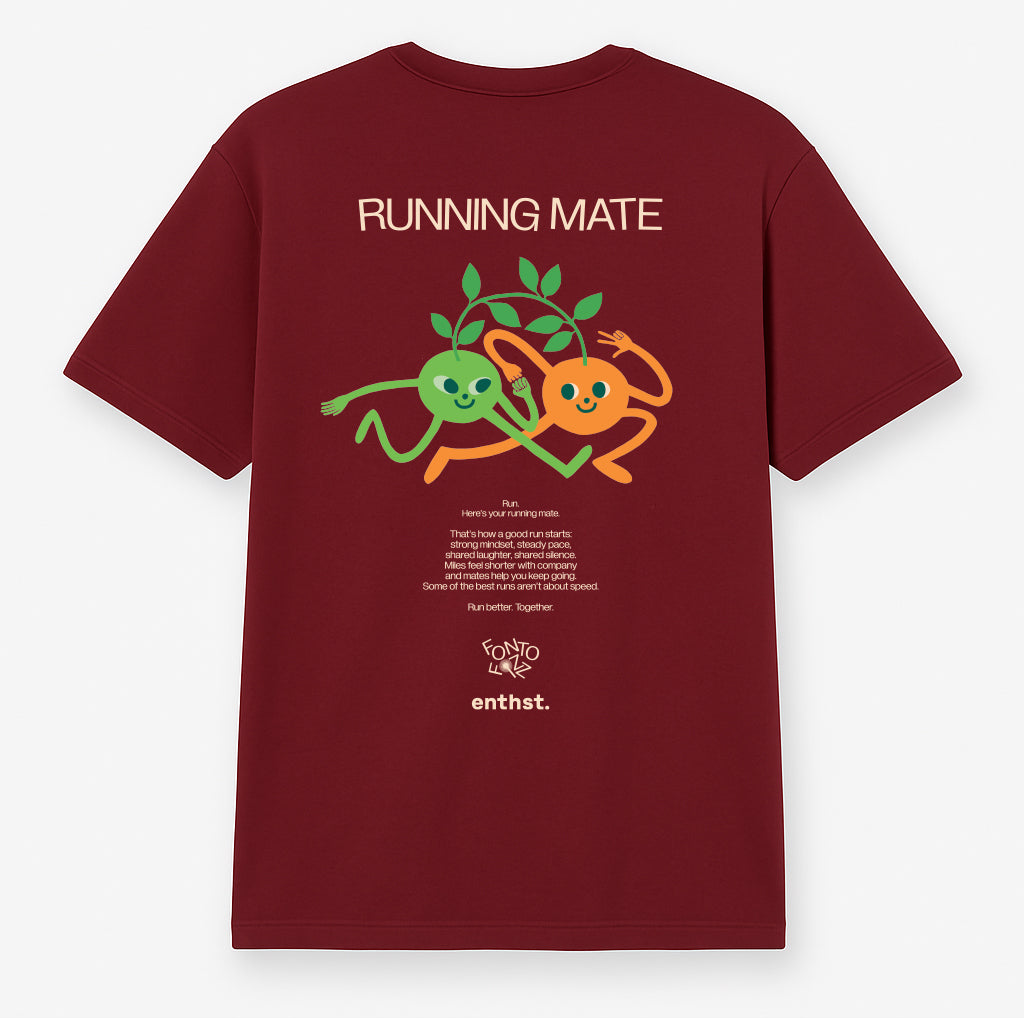 FONTOxENTHST RUNNING MATE T-SHIRT RED