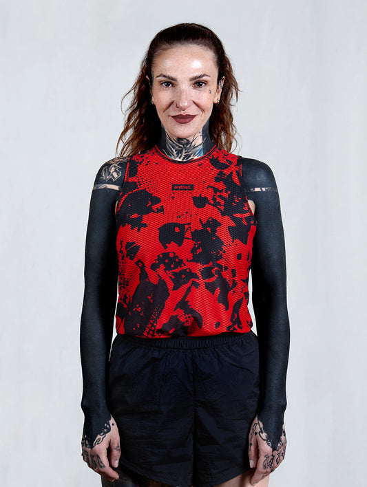AirCore Race Singlet RED IS FASTER WOMAN - Enthst.com
