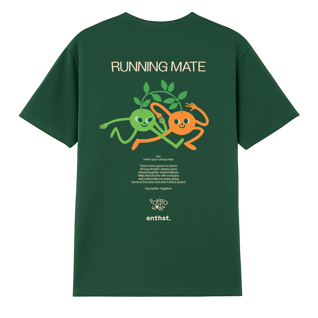 FONTOxENTHST RUNNING MATE T-SHIRT GREEN