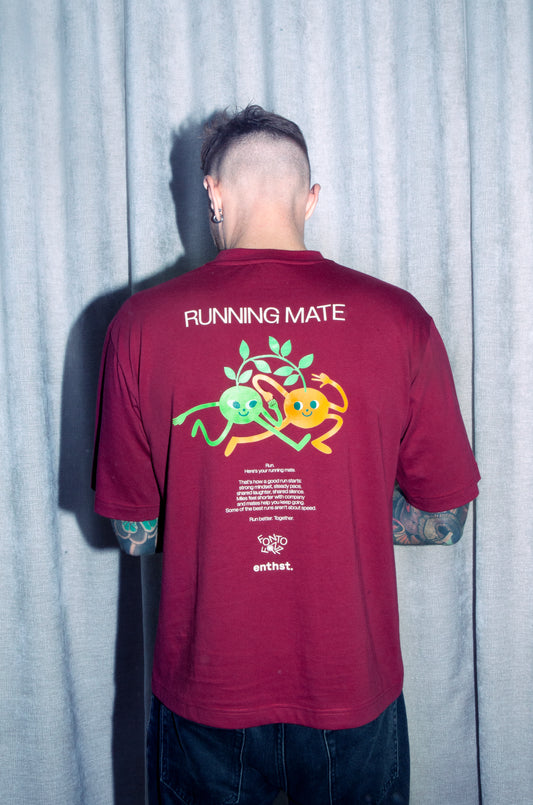 FONTOxENTHST RUNNING MATE T-SHIRT RED
